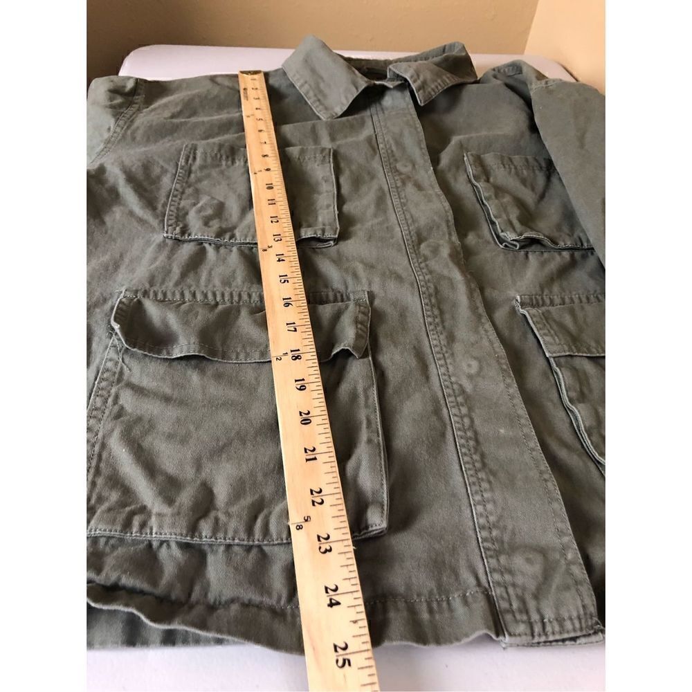 Full Tilt Jacket Snap Front Close Long Slv Snap Cuff 4 Pockets Olive Medium - Picture 9 of 12